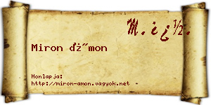 Miron Ámon névjegykártya